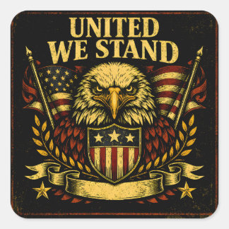 Samen staan we sterk – Amerikaanse eenheidskracht Vierkante Sticker