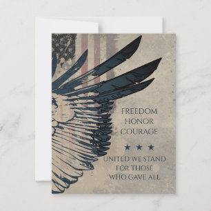 Samen staan we sterk Grunge Patriottische Adelaar  Notitiekaartje