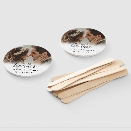 Samen Sterker Script Foto Save The Date Handwaaier (Niet-gemonteerd)