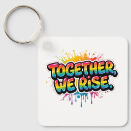 Samen Stijgen We Regenboog Citaat Ontwerp Sleutelhanger