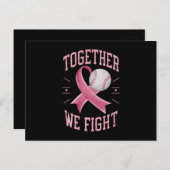 Samen Strijden We Softbal Borstkanker Bewustzijn Briefkaart (Voorkant / Achterkant)