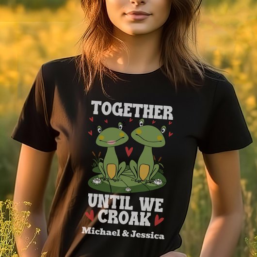 Samen tot we grappig kikkerkoppel op maat kraken t-shirt