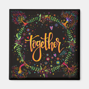 Samen Trendy unieke grillige kleurrijke Magneet