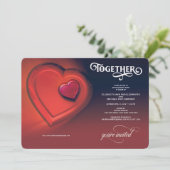Samen, twee harten, rood Verloving Aankondiging (Staand voorkant)