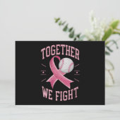 Samen vechten we tegen softball borstkanker bewust kaart (Staand voorkant)