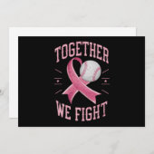 Samen vechten we tegen softball borstkanker bewust kaart (Voorkant / Achterkant)