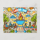 Samen vieren - Dag van de Arbeid BBQ Briefkaart (Voorkant)
