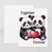 Samen voor altijd Panda paar RSVP Kaartje (Voorkant / Achterkant)