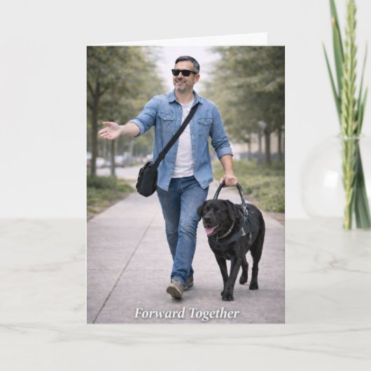 Samen Vooruit – Blindegeleidehond Zwarte Labrador Kaart (Voorkant)