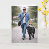 Samen Vooruit – Blindegeleidehond Zwarte Labrador Kaart (Gele Bloem)