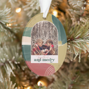 Samen & Vrolijk Foto Boog Moderne Kerst Orn Ornament