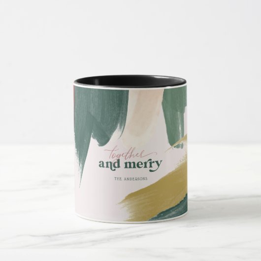 Samen & Vrolijk | Modern Monogram Kerst Mok (Midden)