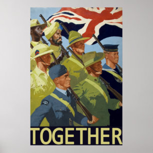 "Samen" WW2 Propaganda-Poster Poster