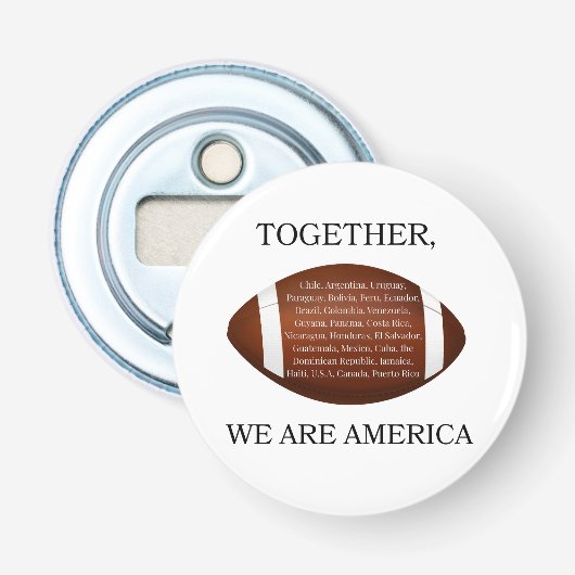 Samen zijn we Amerika Button Flesopener (Voorkant)