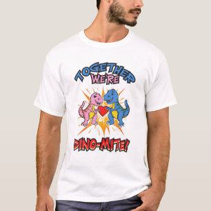 Samen zijn we Dino-Mite Funny Dinosaurus Love Val T-shirt