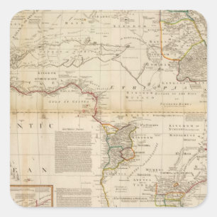 Samengesteld Afrika handgekleurde kaart Vierkante Sticker