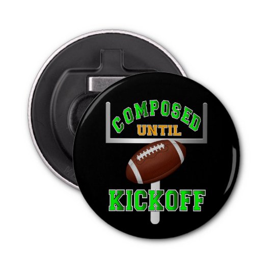Samengesteld tot Football Kickoff Button Flesopener (Voorkant)