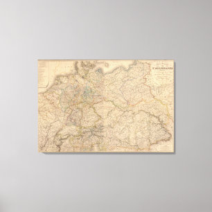 Samengestelde kaart van Duitsland Canvas Afdruk