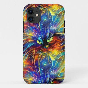 Samenhangende Abstracte, voortreffelijke kattenvle iPhone 11 Hoesje