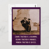 Samenkomen is een begin; samenblijven. briefkaart (Voorkant / Achterkant)