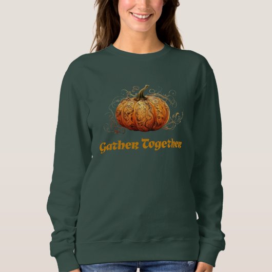 Samenkomen Pompoen Herfst Trui (Voorkant)