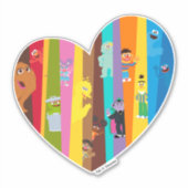 Samenkomend hart sticker (Voorkant)