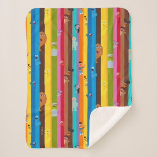 Samenkomend stripe-patroon sherpa deken