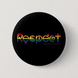 Samenleven met Respect Regenboog Pride Ronde Button 5,7 Cm