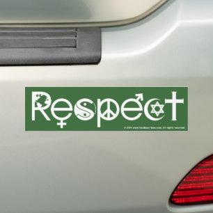 Samenleven met respect - Vrede Vriendelijkheid & T Bumpersticker