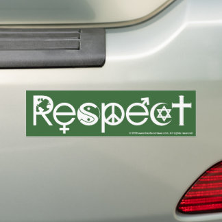 Samenleven met respect - Vrede Vriendelijkheid & T Bumpersticker