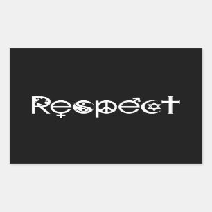 Samenleven met respect - Vrede Vriendelijkheid & T Rechthoekige Sticker