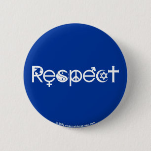 Samenleven met respect - Vrede Vriendelijkheid & T Ronde Button 5,7 Cm