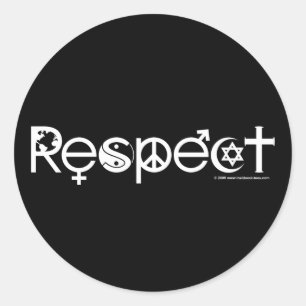 Samenleven met respect - Vrede Vriendelijkheid & T Ronde Sticker