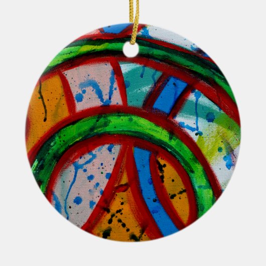 Samenstelling #20B door Michael Moffa Keramisch Ornament (Voorkant)