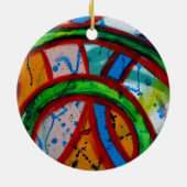 Samenstelling #20B door Michael Moffa Keramisch Ornament (Achterkant)