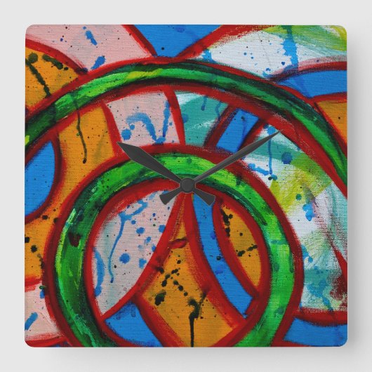 Samenstelling #20B door Michael Moffa Vierkante Klok (Voorkant)