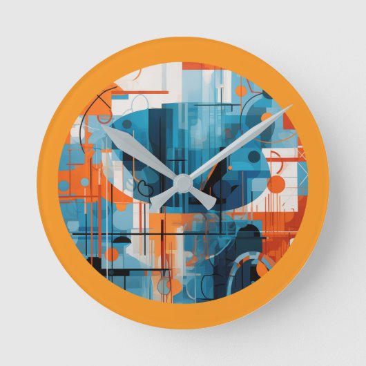 Samenstelling abstracte geometrische vormen ronde klok (Voorkant)