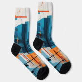 Samenstelling abstracte geometrische vormen sokken (Rechts)