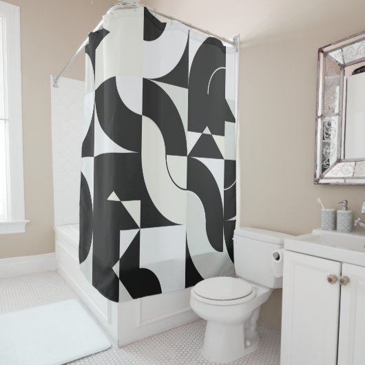 Samenstelling Bauhaus, met abstracte ele Douchegordijn (In situ)