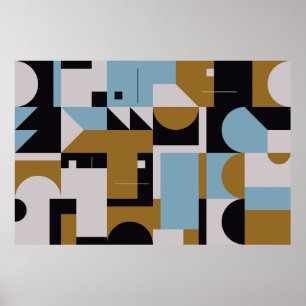 Samenstelling Bauhaus, met abstracte ele Poster