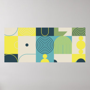 Samenstelling Bauhaus, met abstracte ele Poster