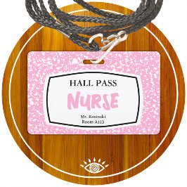 Samenstelling Boek Nurse Hall Pass voor opvoeders Badge