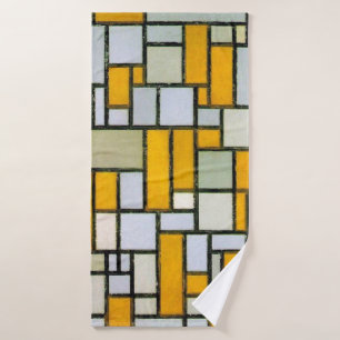 Samenstelling Geel en grijs, Mondriaan Badhanddoek