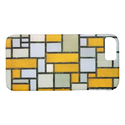 Samenstelling Geel en grijs, Mondriaan Case-Mate iPhone Case (Achterkant (Horizontaal))