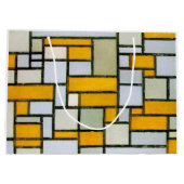 Samenstelling Geel en grijs, Mondriaan Groot Cadeauzakje (Achterkant)