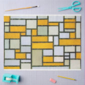 Samenstelling Geel en grijs, Mondriaan Tissuepapier (Craft)