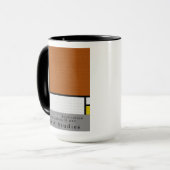 Samenstelling II Bruin Blauwe Gele Mok (Voorkant links)