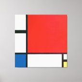 Samenstelling II in rood blauw en geel (1930) Canvas Afdruk (Voorkant)