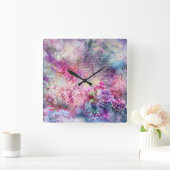 Samenstelling in een patroonmuur vierkante klok (Huis)