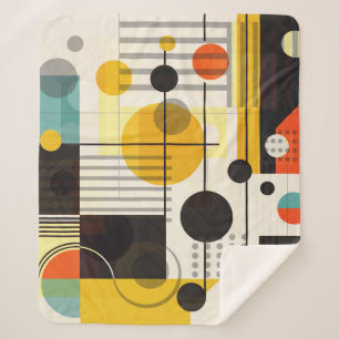 Samenstelling kleurrijke geometrische vormen sherpa deken